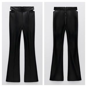 ❤️Bloggers Favorite❤️ NWT Zara CUT OUT FAUX LEATHER LEGGINGS